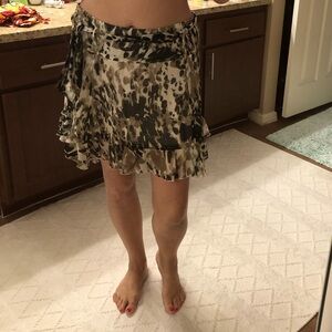 Sasch Black and Tan Patterned Skirt